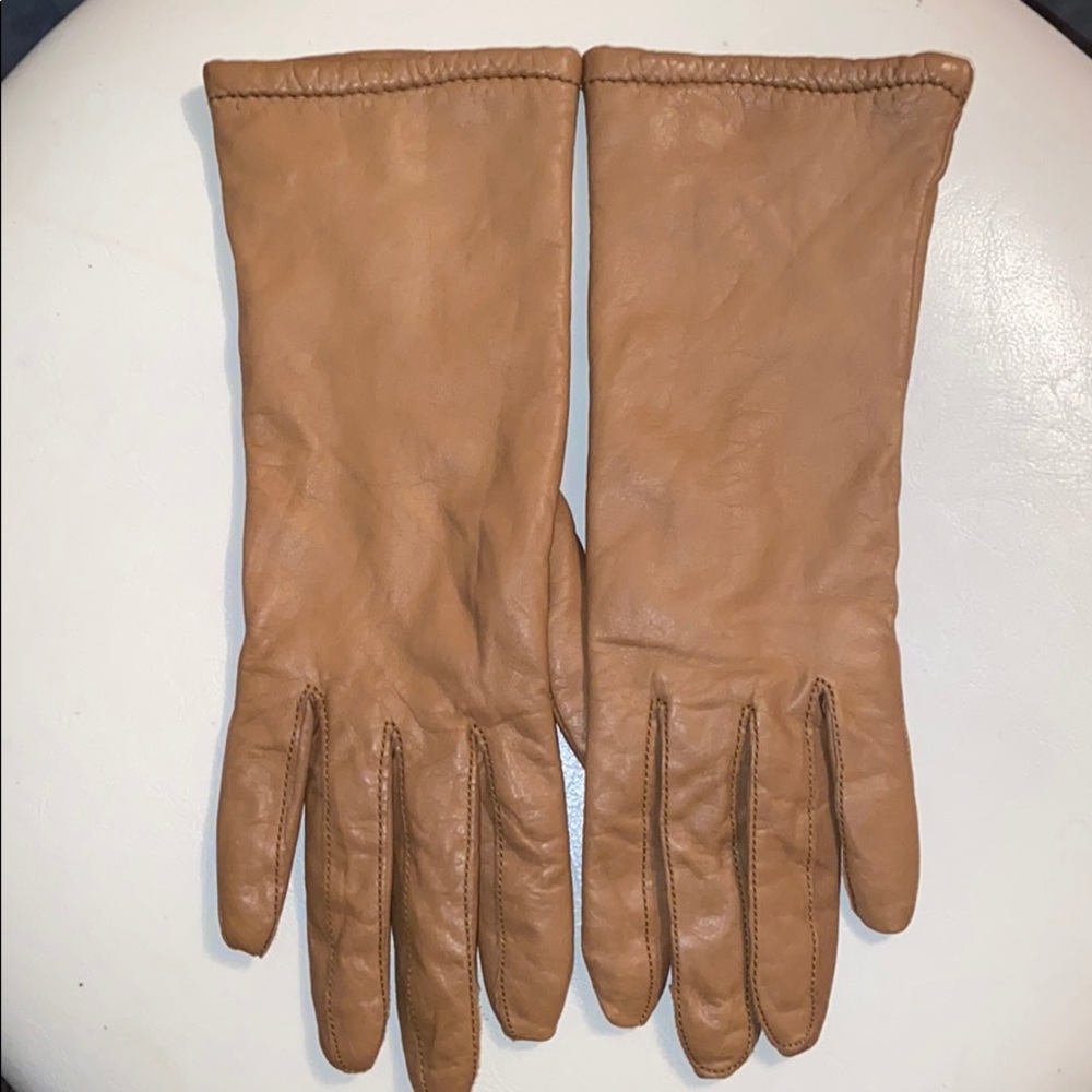 Tan Vegan Leather Gloves